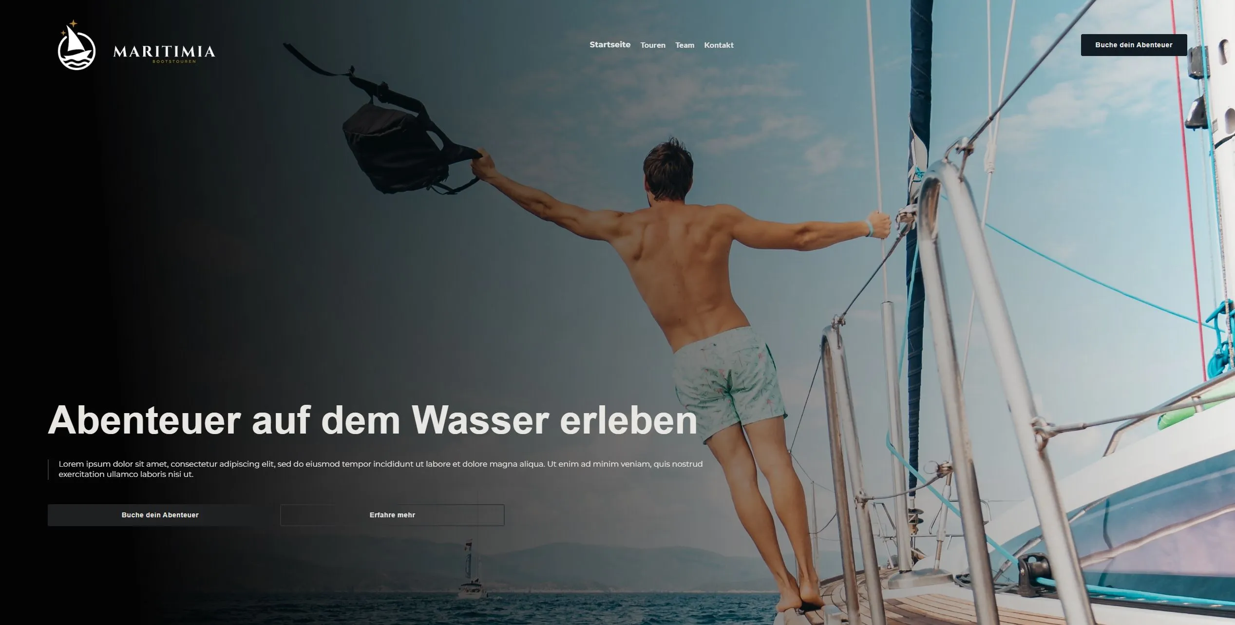 Screenshot der Maritimia Website